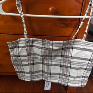 Like an Angel Gray Plaid Top